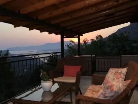 Gökbelde Satılık Villa Dalyan Gökbel İztuzuda Full Deniz Manzaralı Satılık Villa